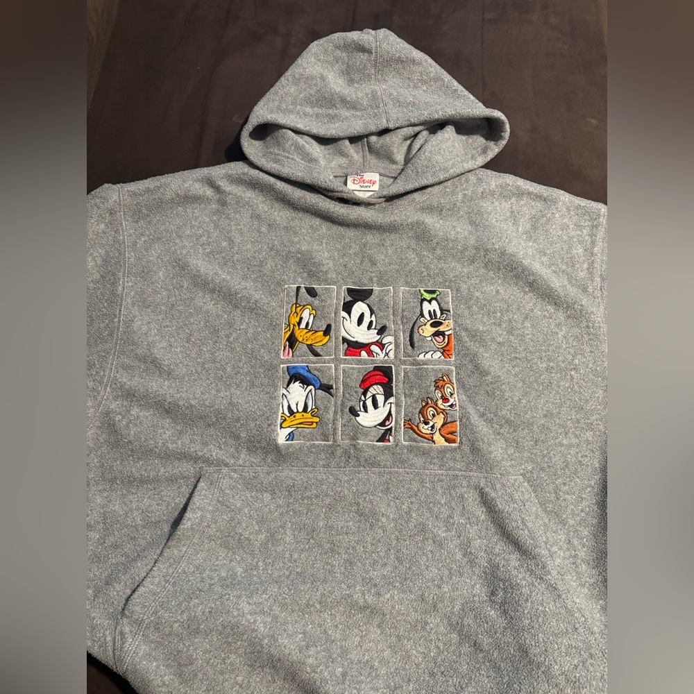 Disney Gray Hoodie with Iconic Character Patch
